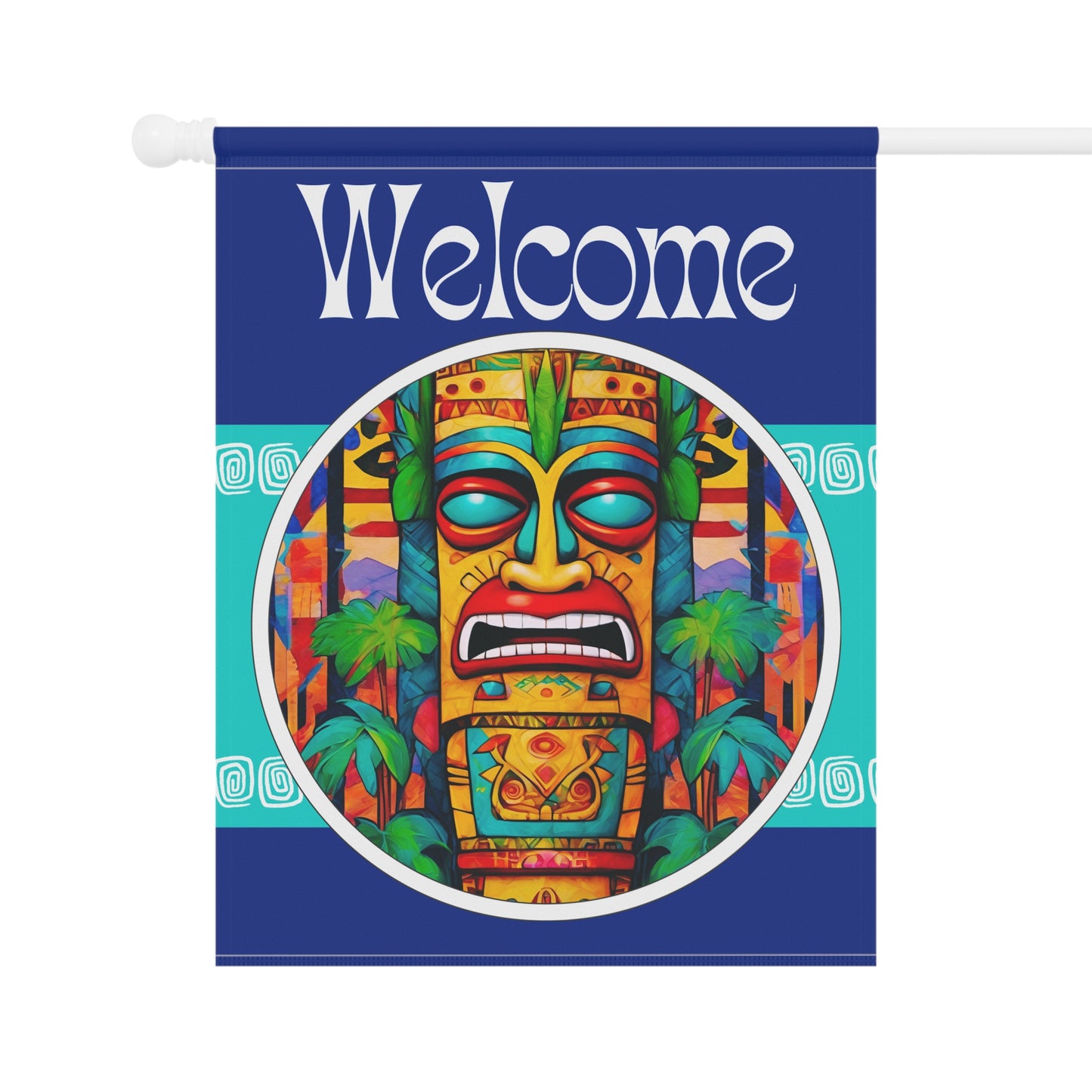 Tiki Steve Welcome 2-Sided Garden & House Flag/Banner