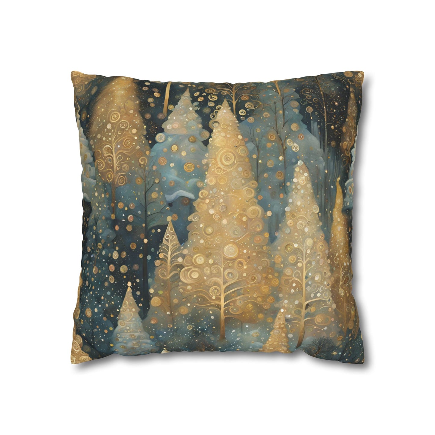 Opulent Trees Square Poly Canvas Pillowcase