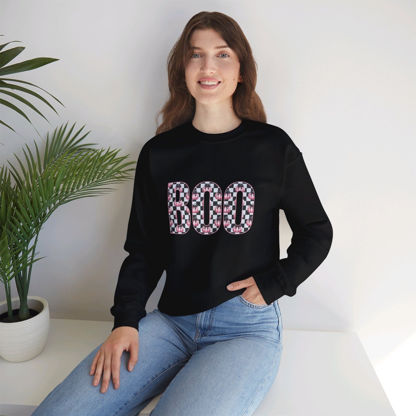 Pink Pumpkin BOO Unisex Heavy Blend™ Crewneck Sweatshirt