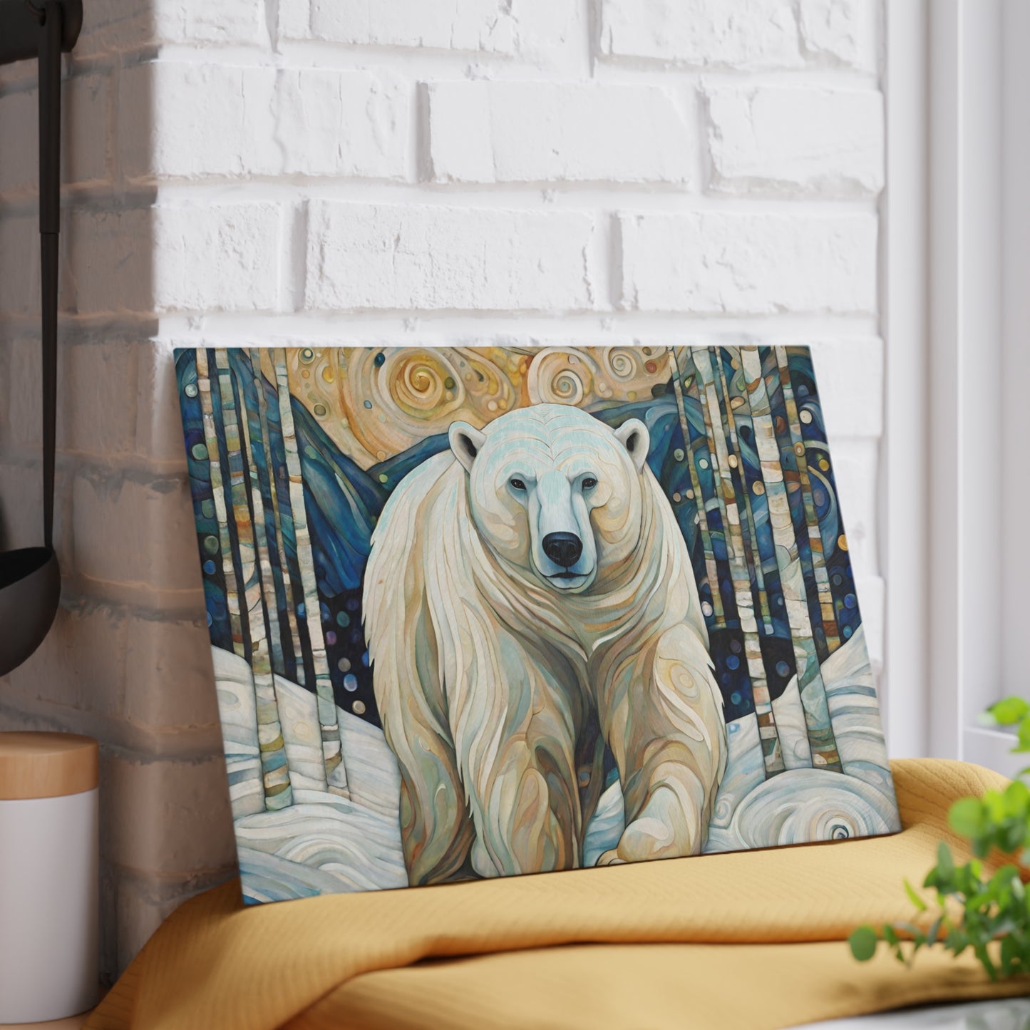 Polar Bear Tempered Glass Cutting Board