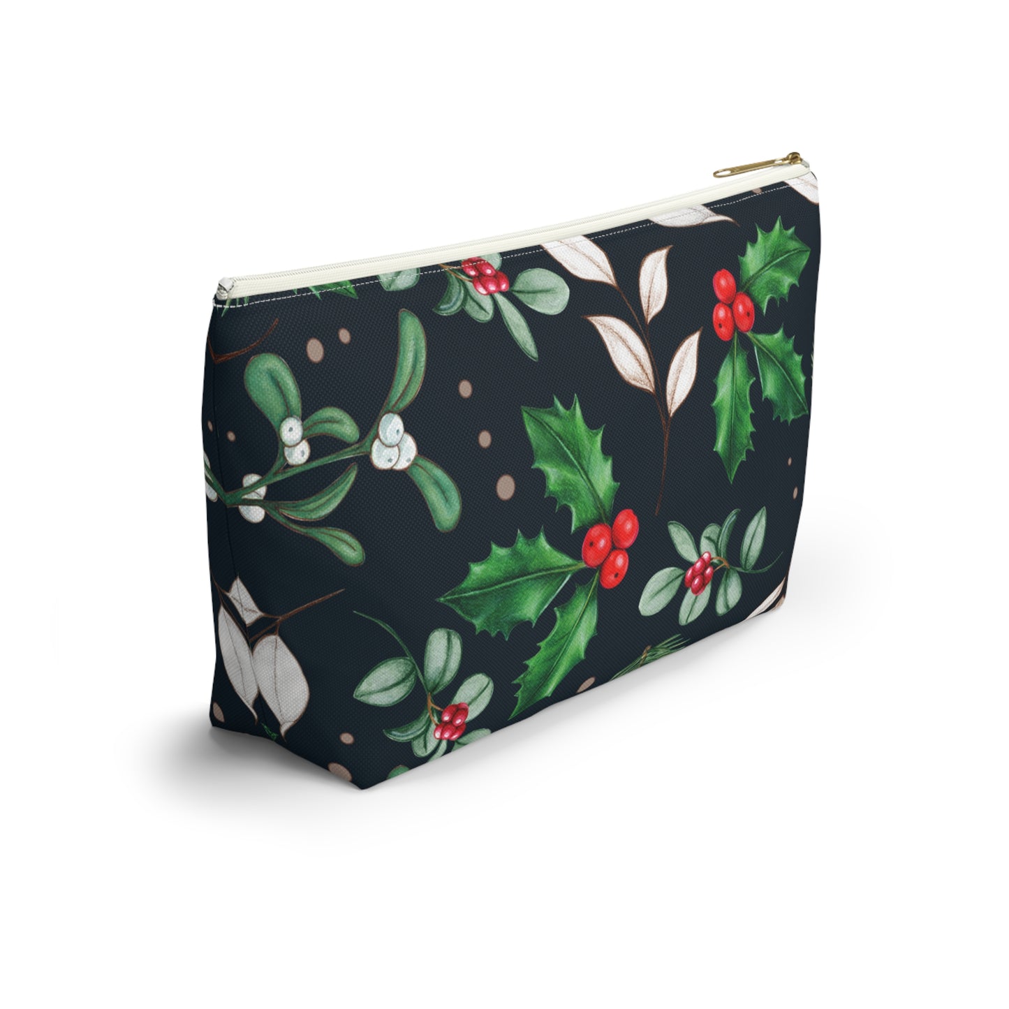 Holly Jolly Christmas Accessory Pouch w T-bottom