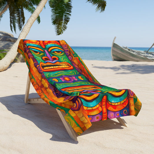 Tiki Chuck Beach Towel