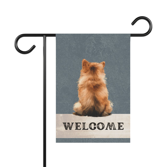 Pomeranian Welcome 2-Sided Garden & House Flag/Banner