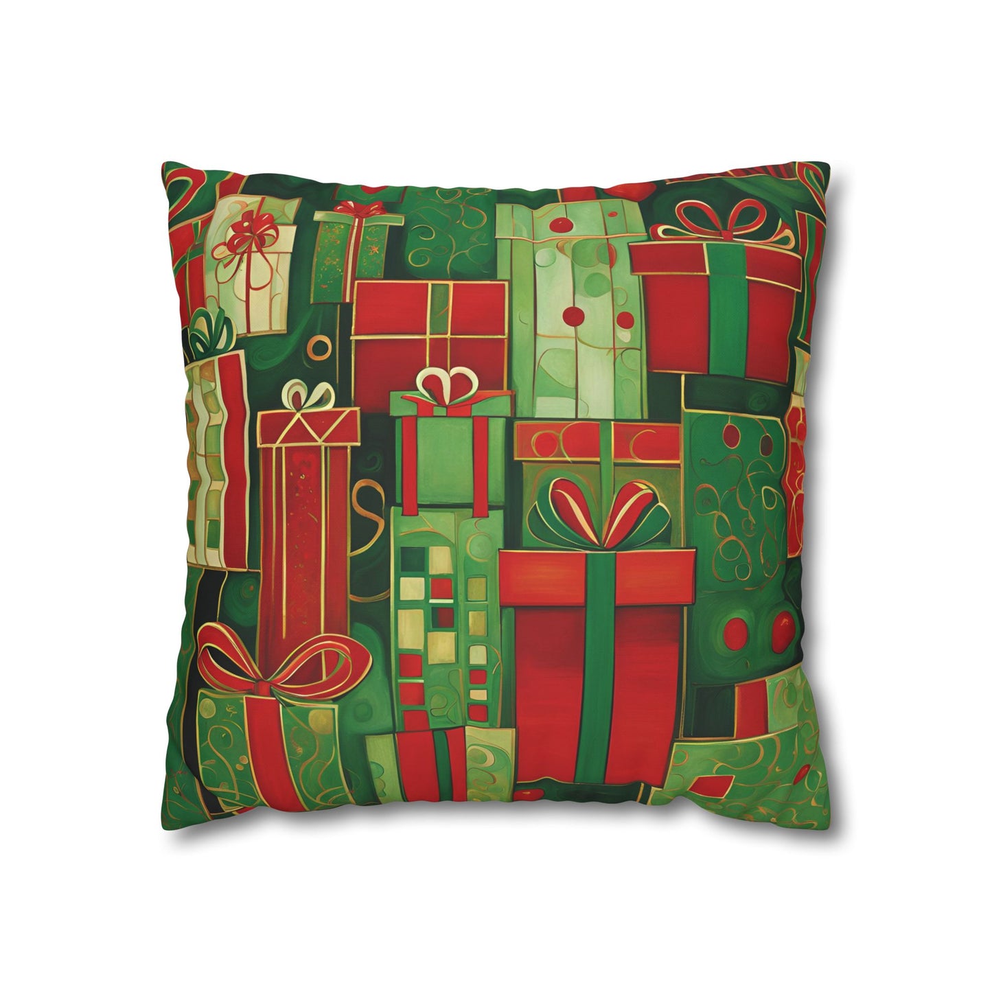 Holiday Gifts Square Poly Canvas Pillowcase