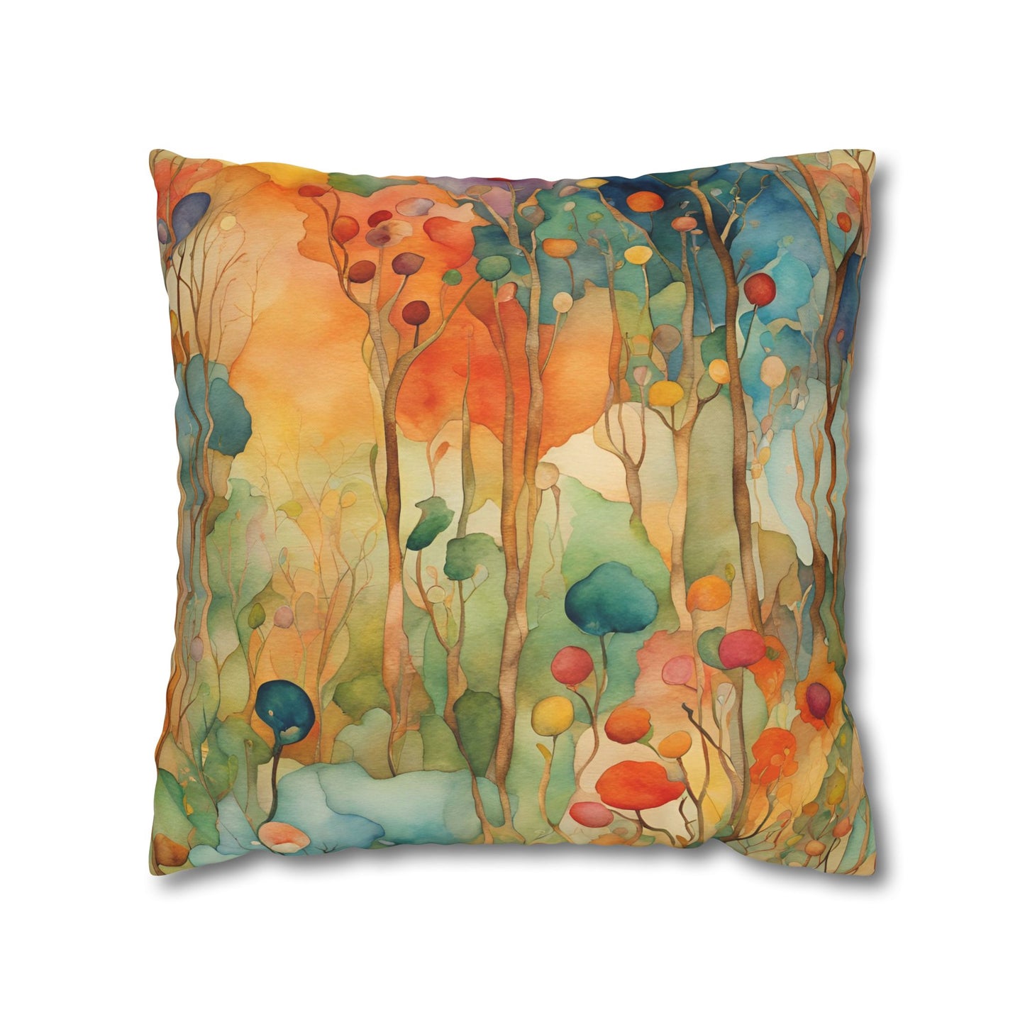 Guthrie Watercolor Square Poly Canvas Pillowcase