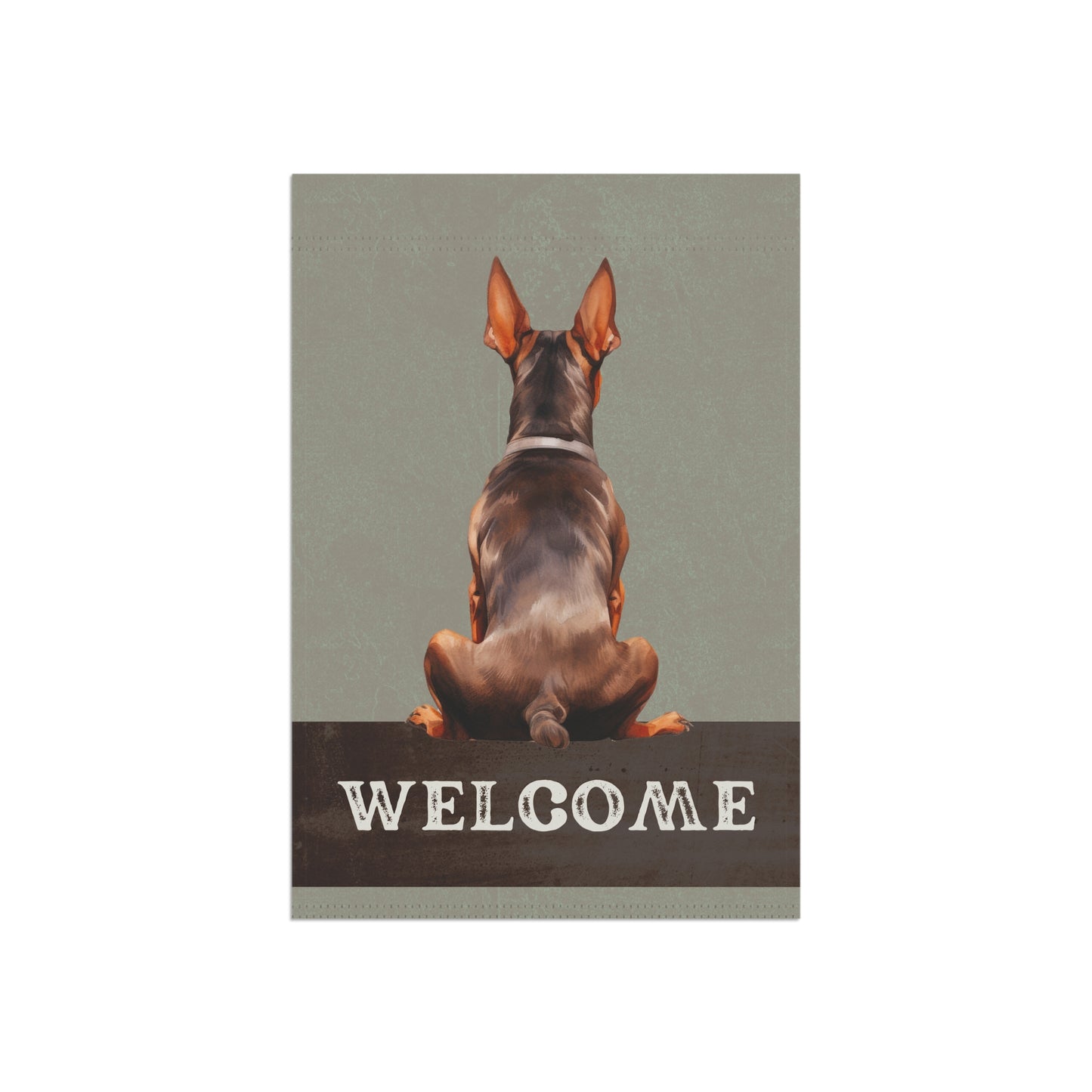 Doberman Pinscher Welcome 2-Sided Garden & House Flag/Banner