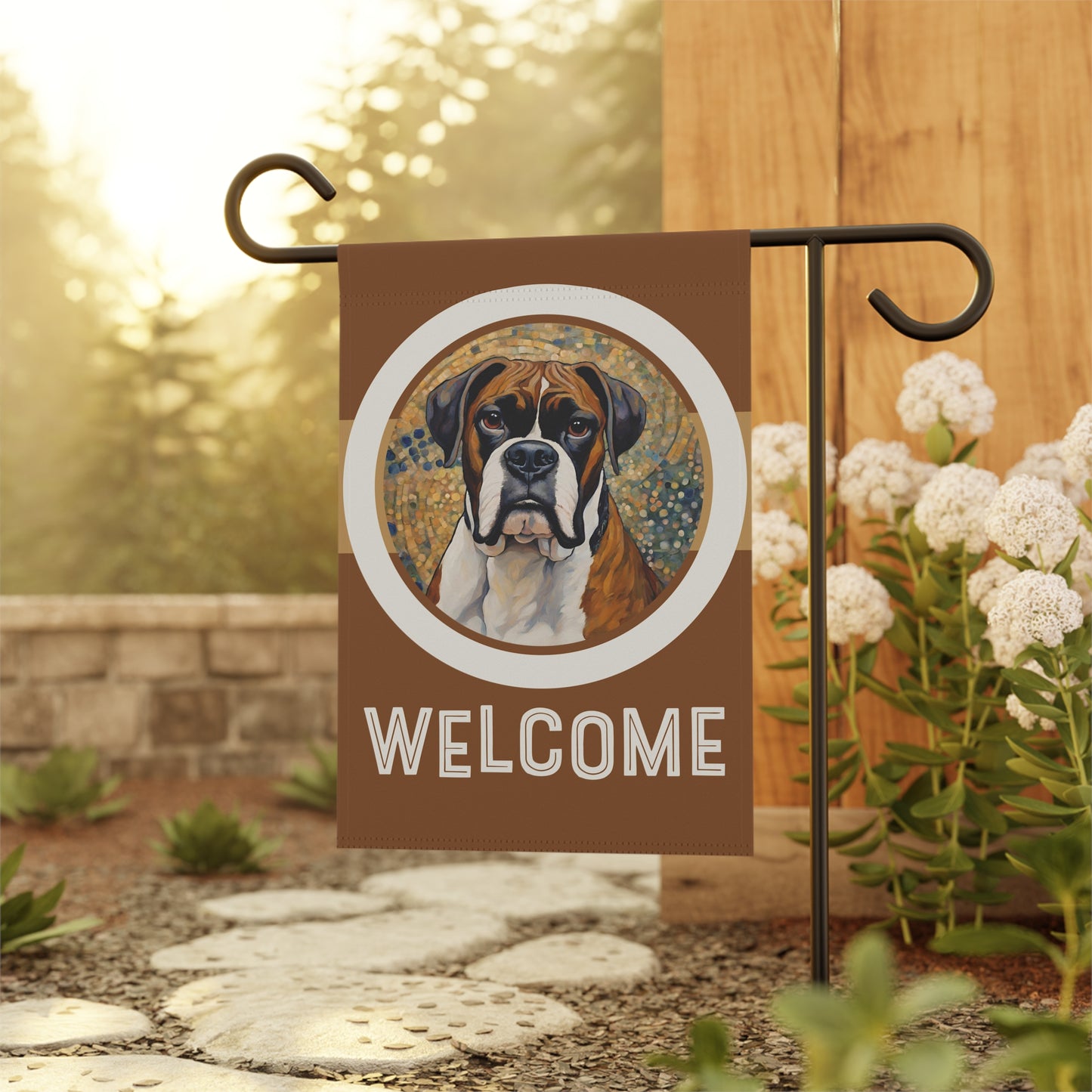 Boxer Welcome 2-Sided Garden & House Flag/Banner