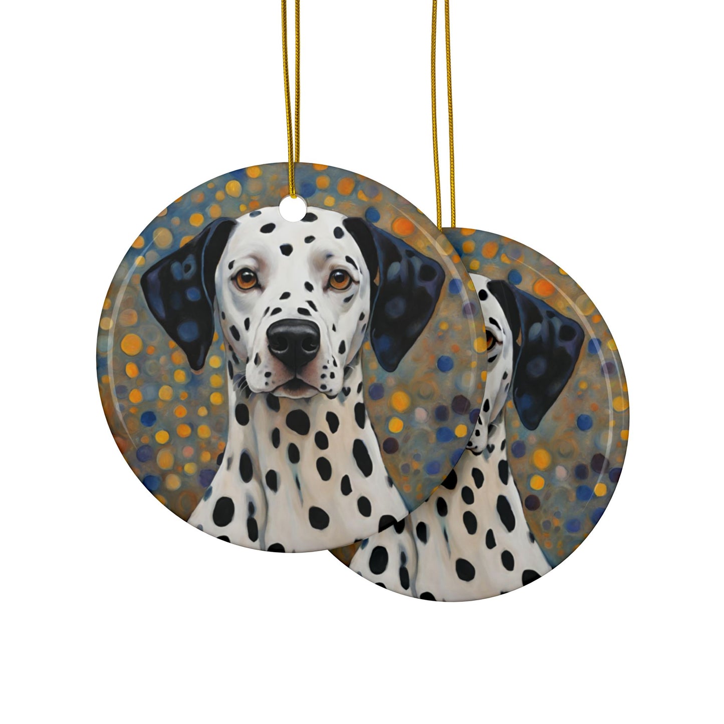 Dalmatian 3" Ceramic Ornaments, 2-Side Print, (1pc, 10pcs)