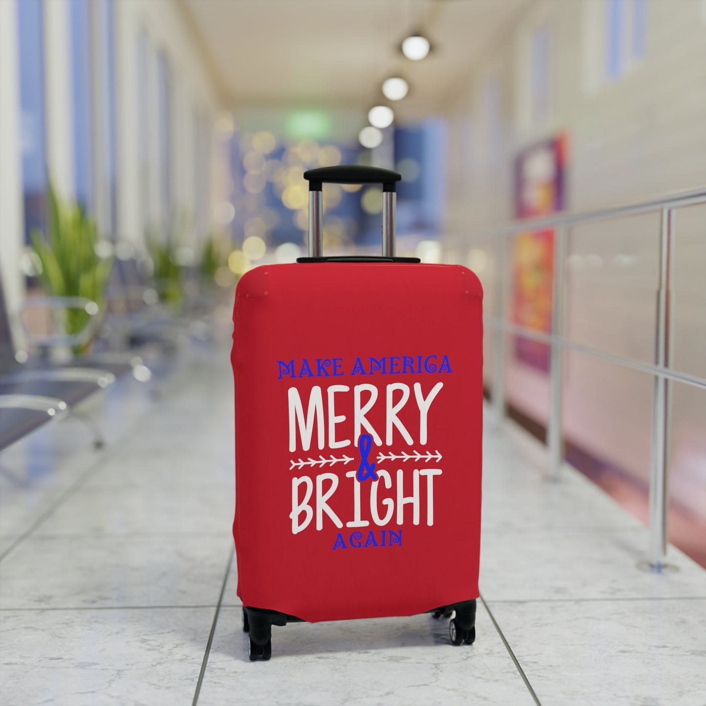 Bold Make America Merry & Bright Again Red Luggage Cover