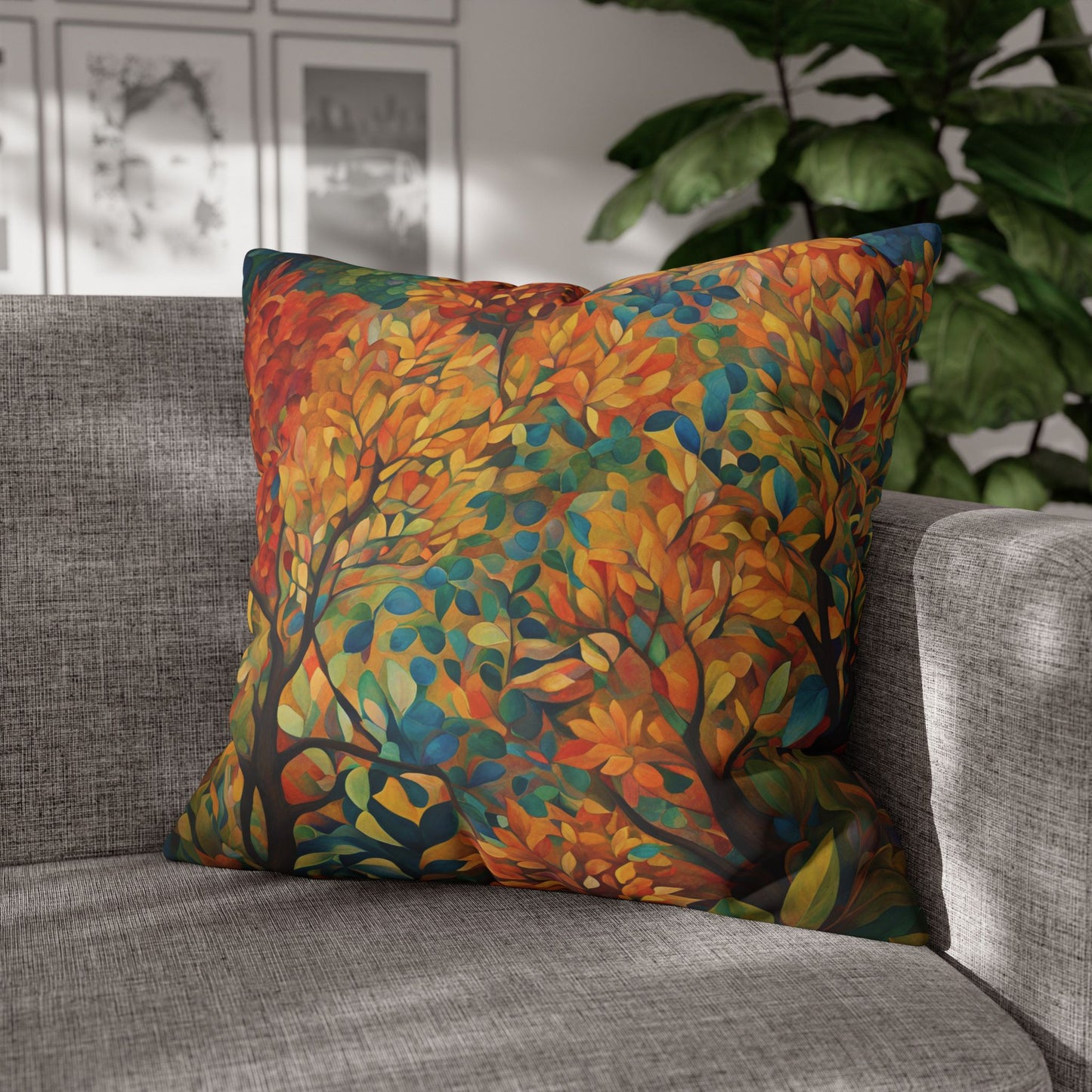 Autumn Square Poly Canvas Pillowcase