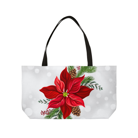 Big Poinsettia Weekender Tote Bag