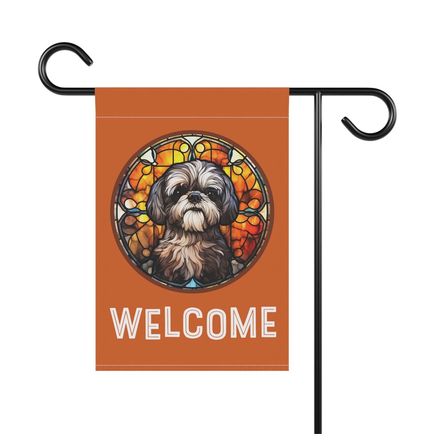 Lhasa Apso Welcome 2-Sided Garden & House Flag/Banner
