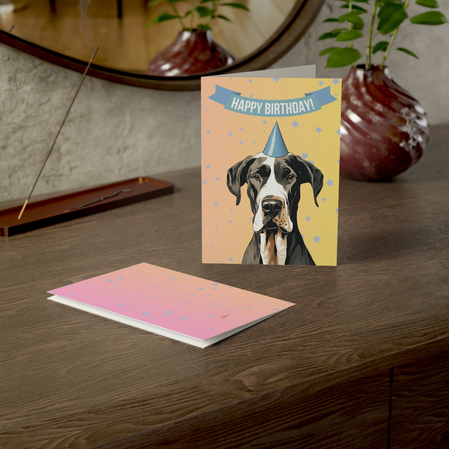 Great Dane Happy Birthday 5 x 7 Greeting Cards (10 Pack)