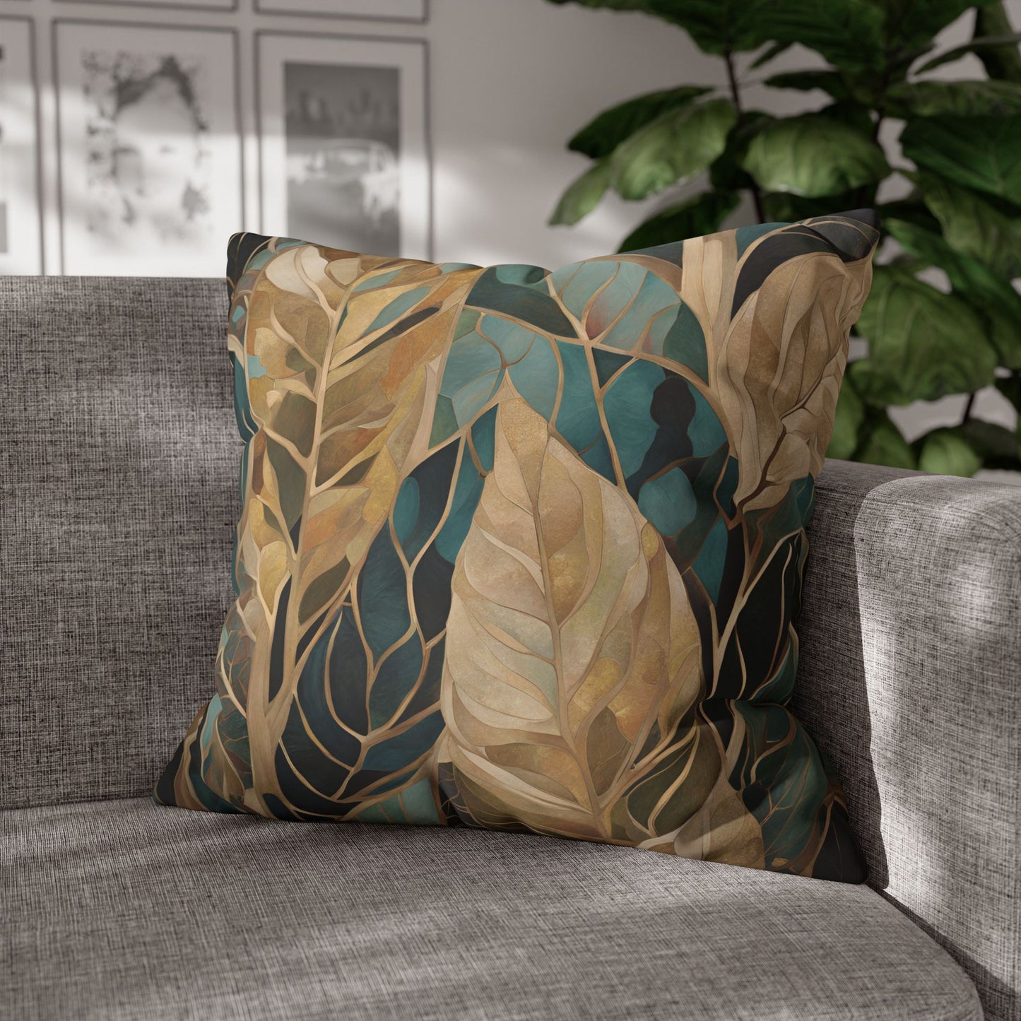 Jungle Square Poly Canvas Pillowcase