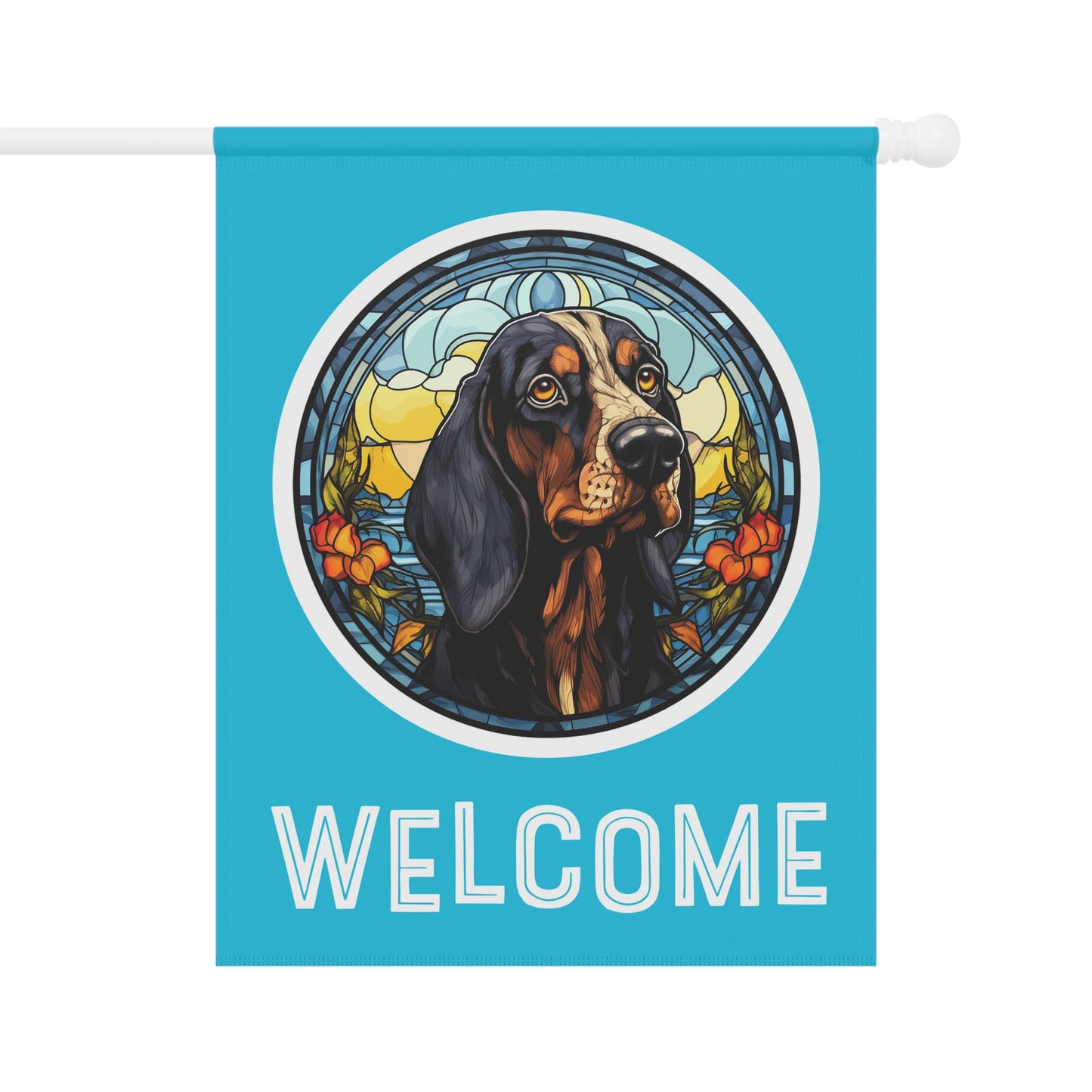 Bluetick Coonhound Welcome 2-Sided Garden & House Flag/Banner