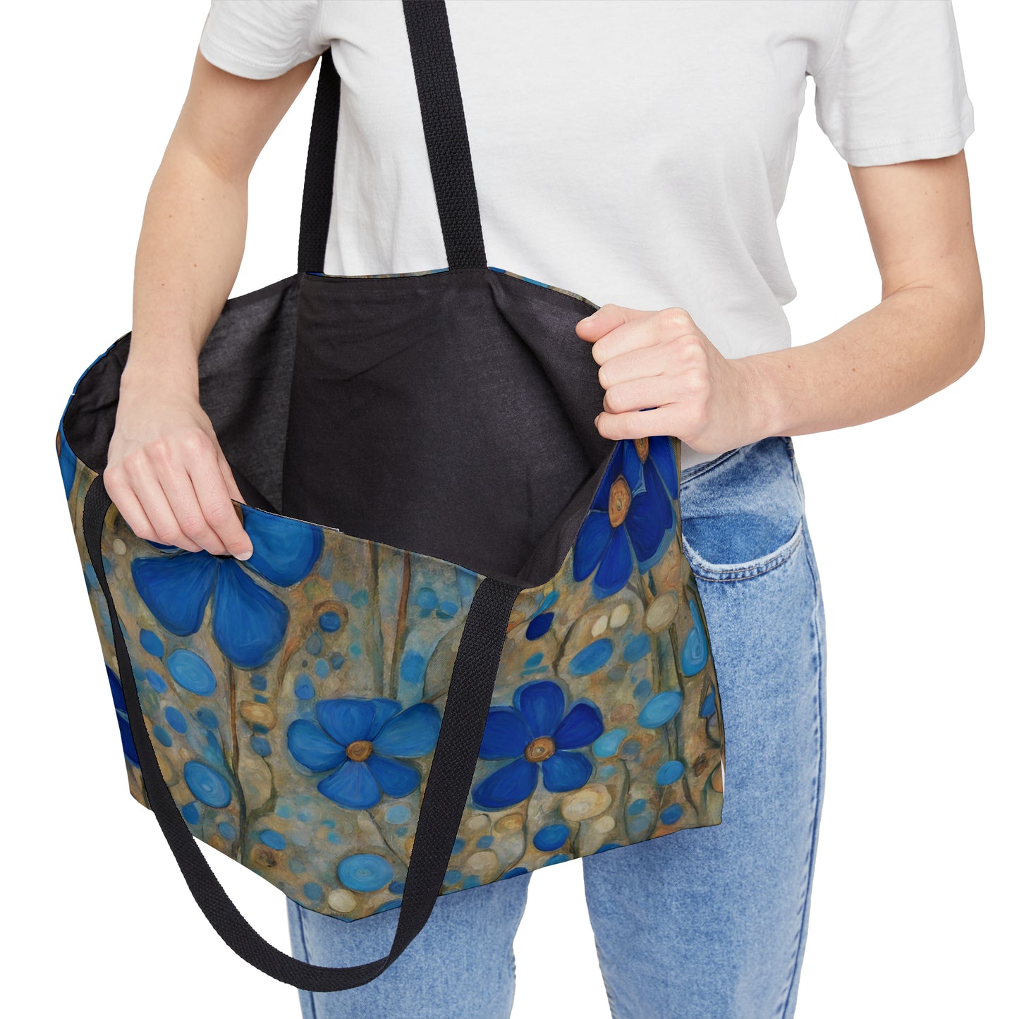 Blue Floral Pop Weekender Tote Bag