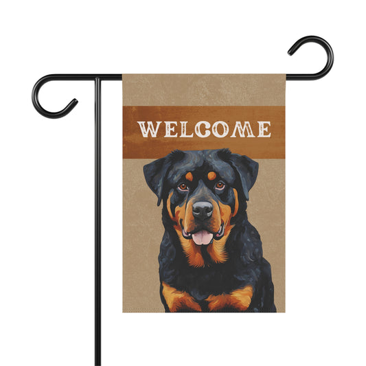 Rottweiler Welcome 2-Sided Garden & House Flag/Banner