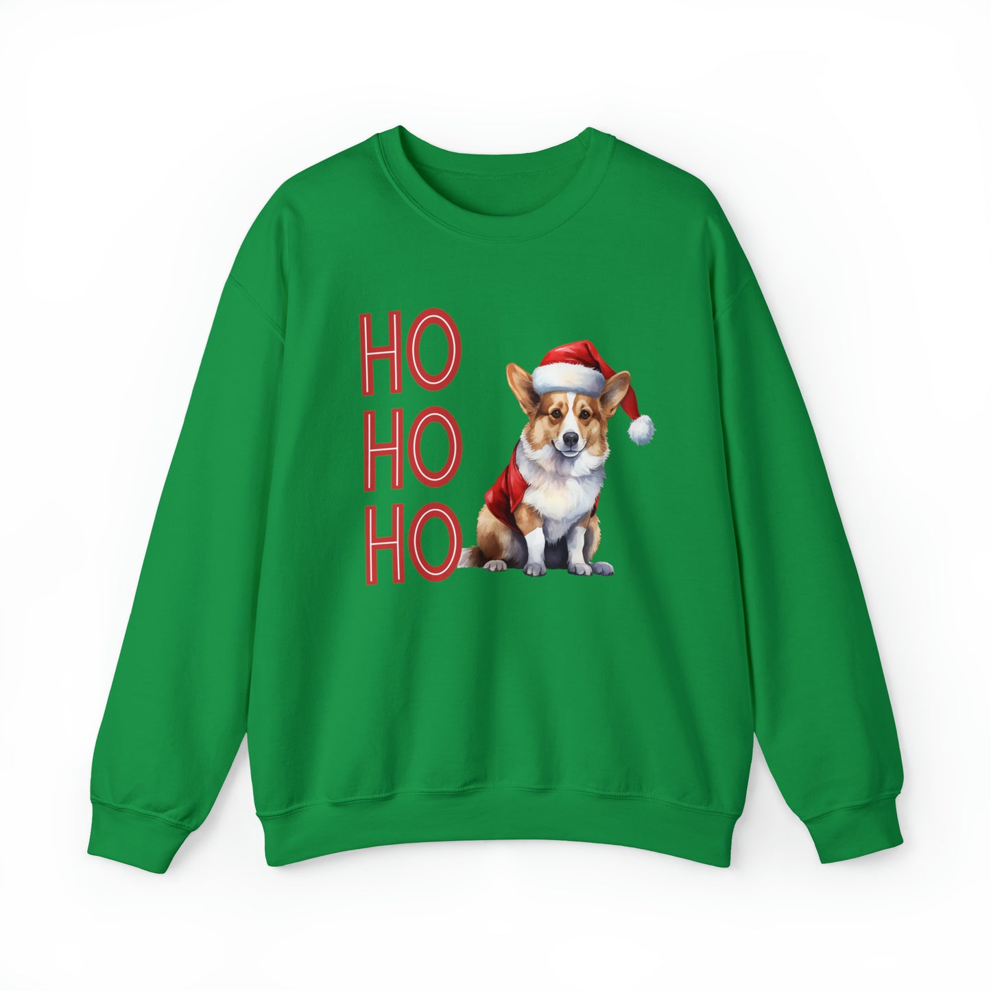 Corgi in Santa Hat Ho Ho Ho Unisex Heavy Blend™ Crewneck Sweatshirt