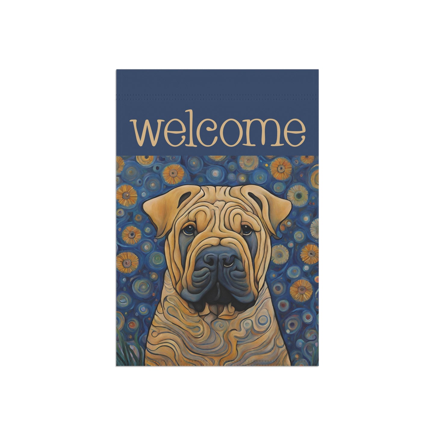 Shar Pei Welcome 2-Sided Garden & House Flag/Banner