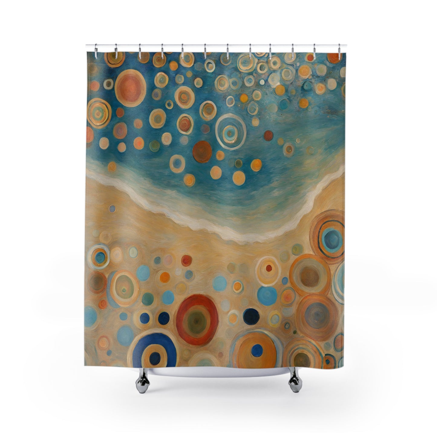 Shoreline Abstract Polyester Shower Curtain