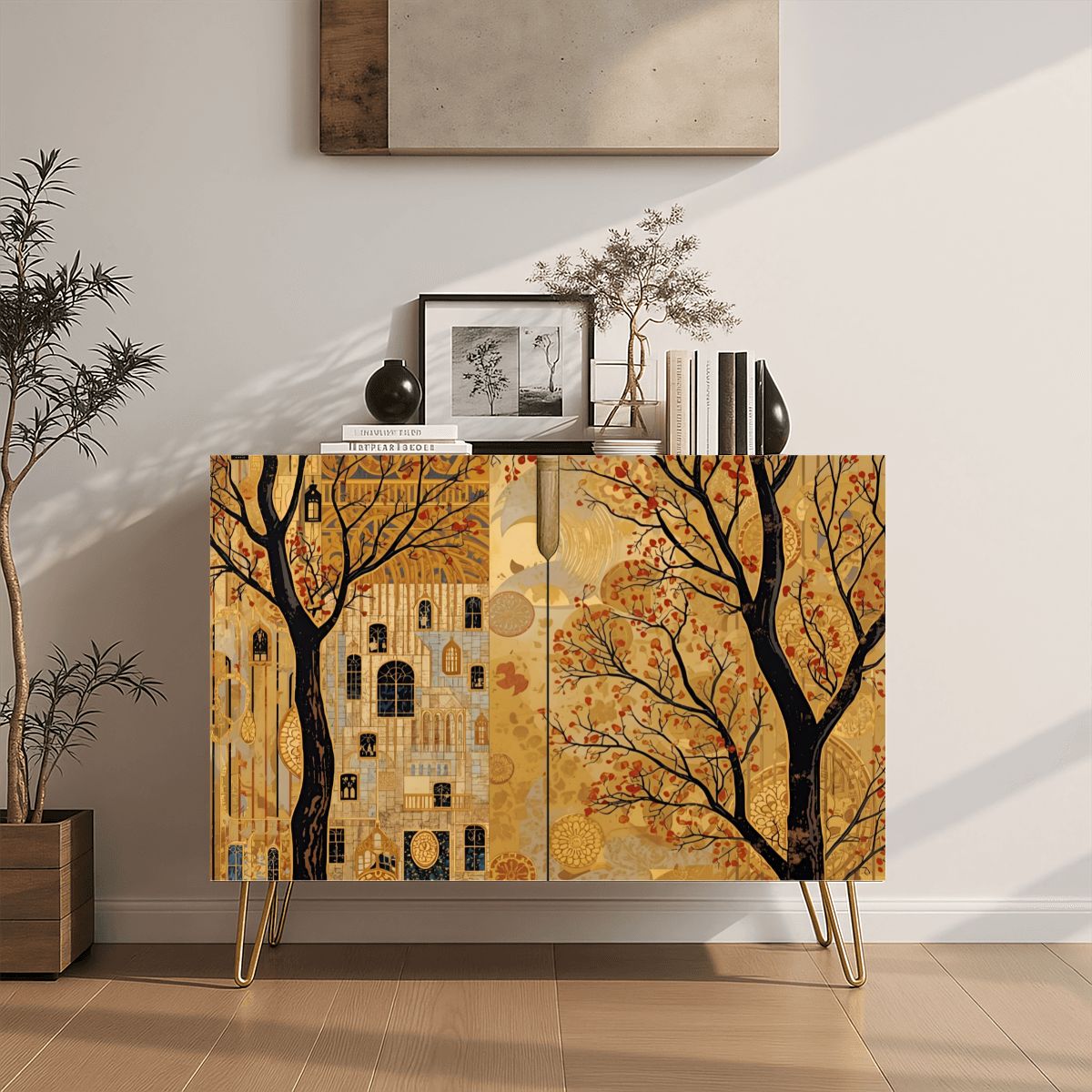 Parisian Art Modern Wooden Storage Cabinet (Made in USA)
