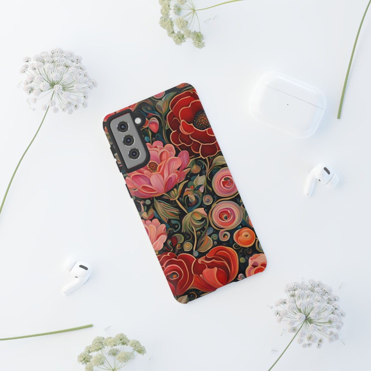 February Flowers iPhone Samsung Galaxy Google Pixel Tough Cases