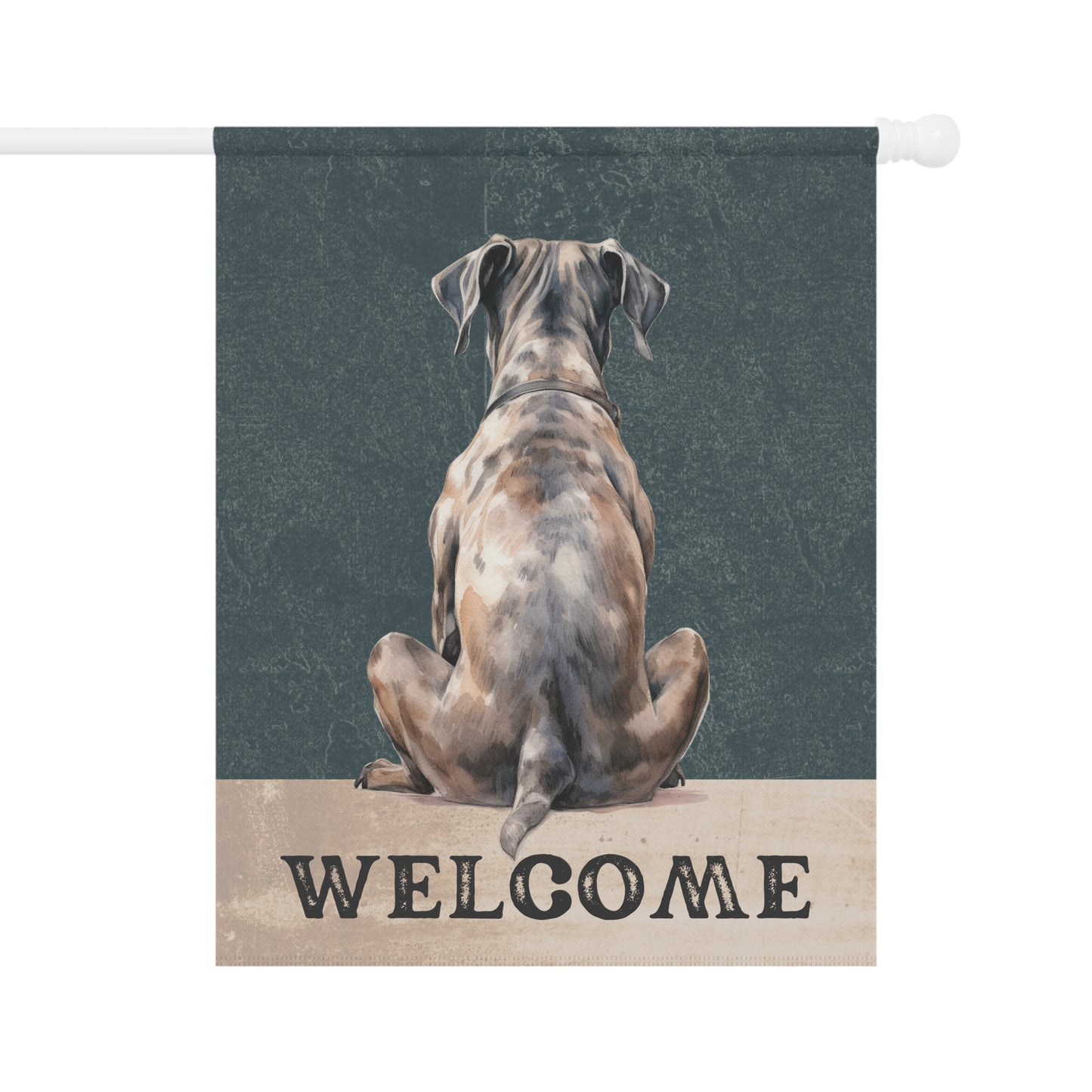 Great Dane Welcome 2-Sided Garden & House Flag/Banner