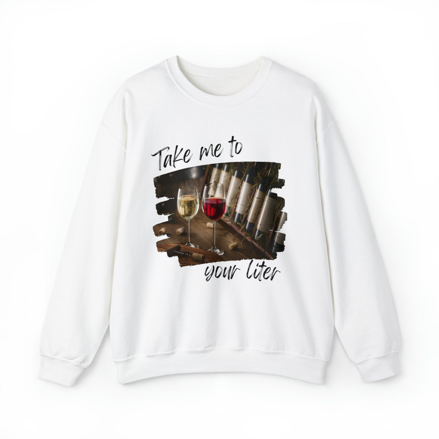 Take Me to Your Liter Wine Unisex Heavy Blend™ Crewneck Sweatshirt