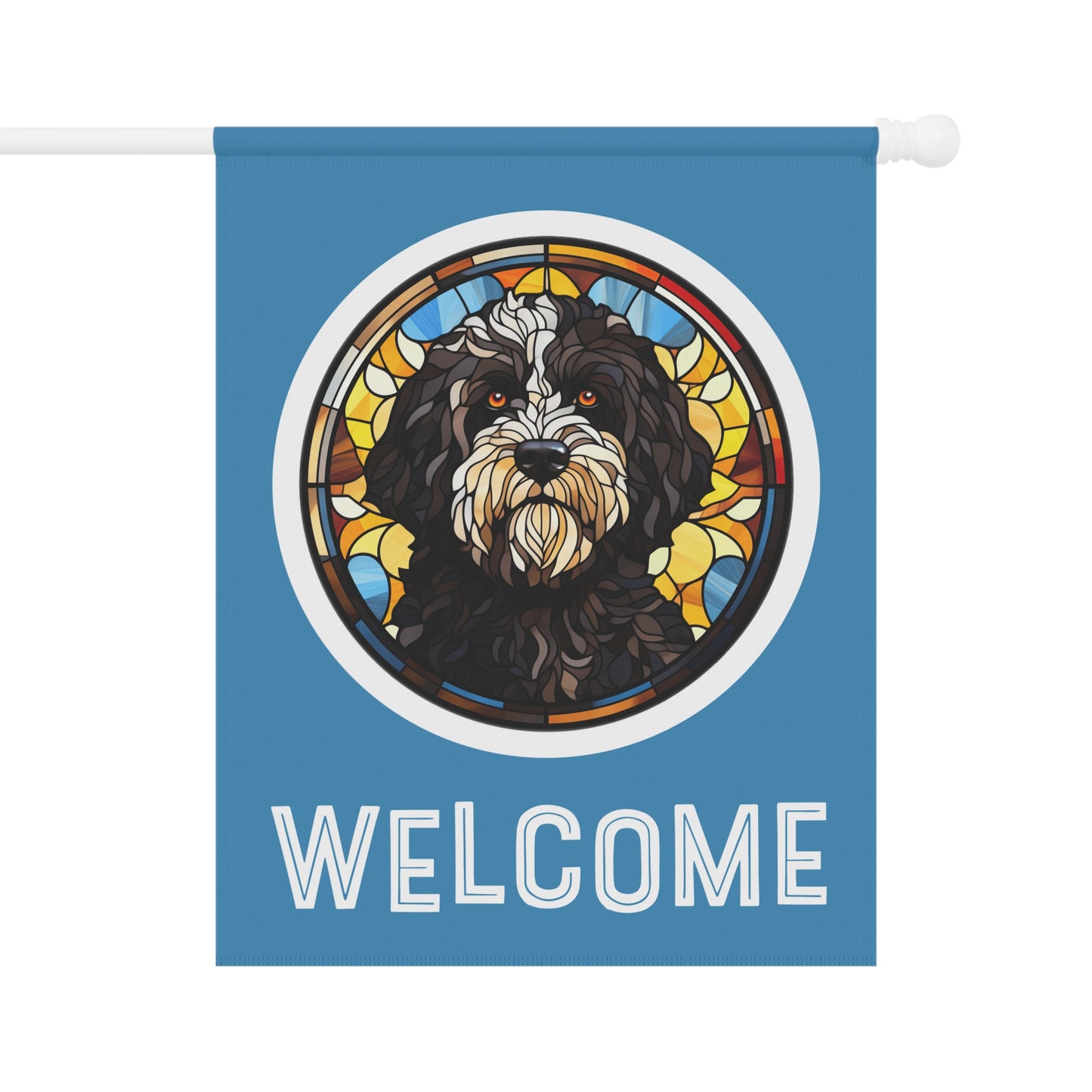 Portuguese Water Dog Welcome 2-Sided Garden & House Flag/Banner