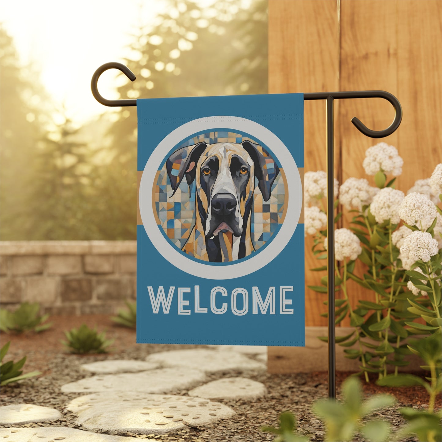 Great Dane Welcome 2-Sided Garden & House Flag/Banner