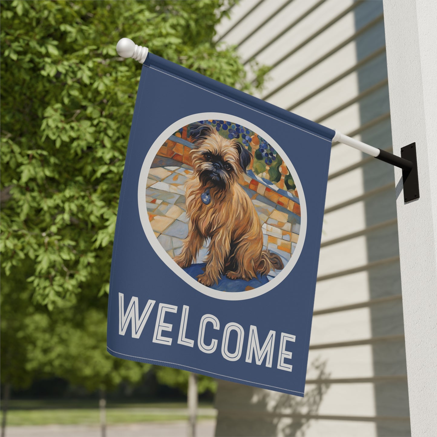 Brussels Griffon Welcome 2-Sided Garden & House Flag/Banner