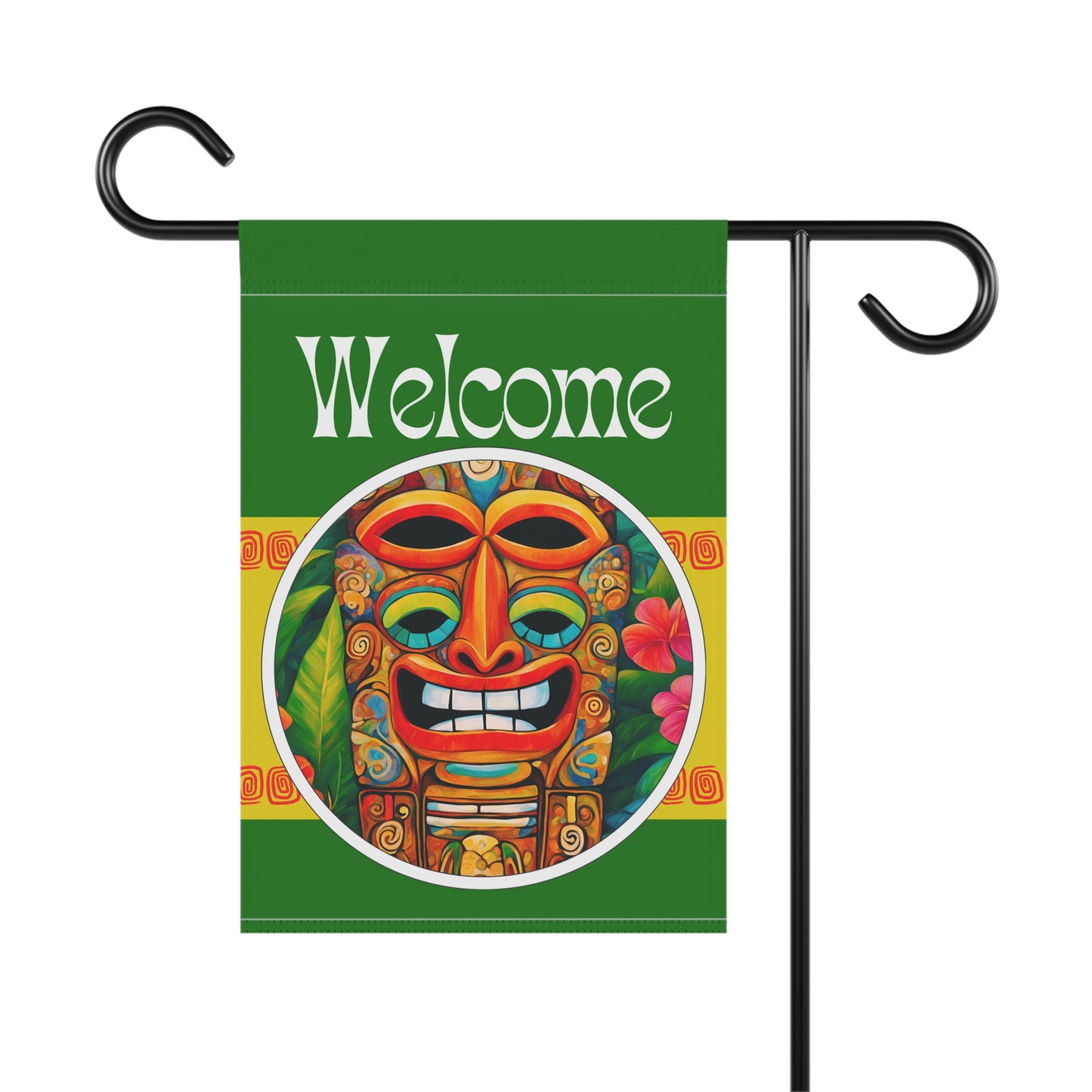 Tiki Sees All Welcome 2-Sided Garden & House Flag/Banner