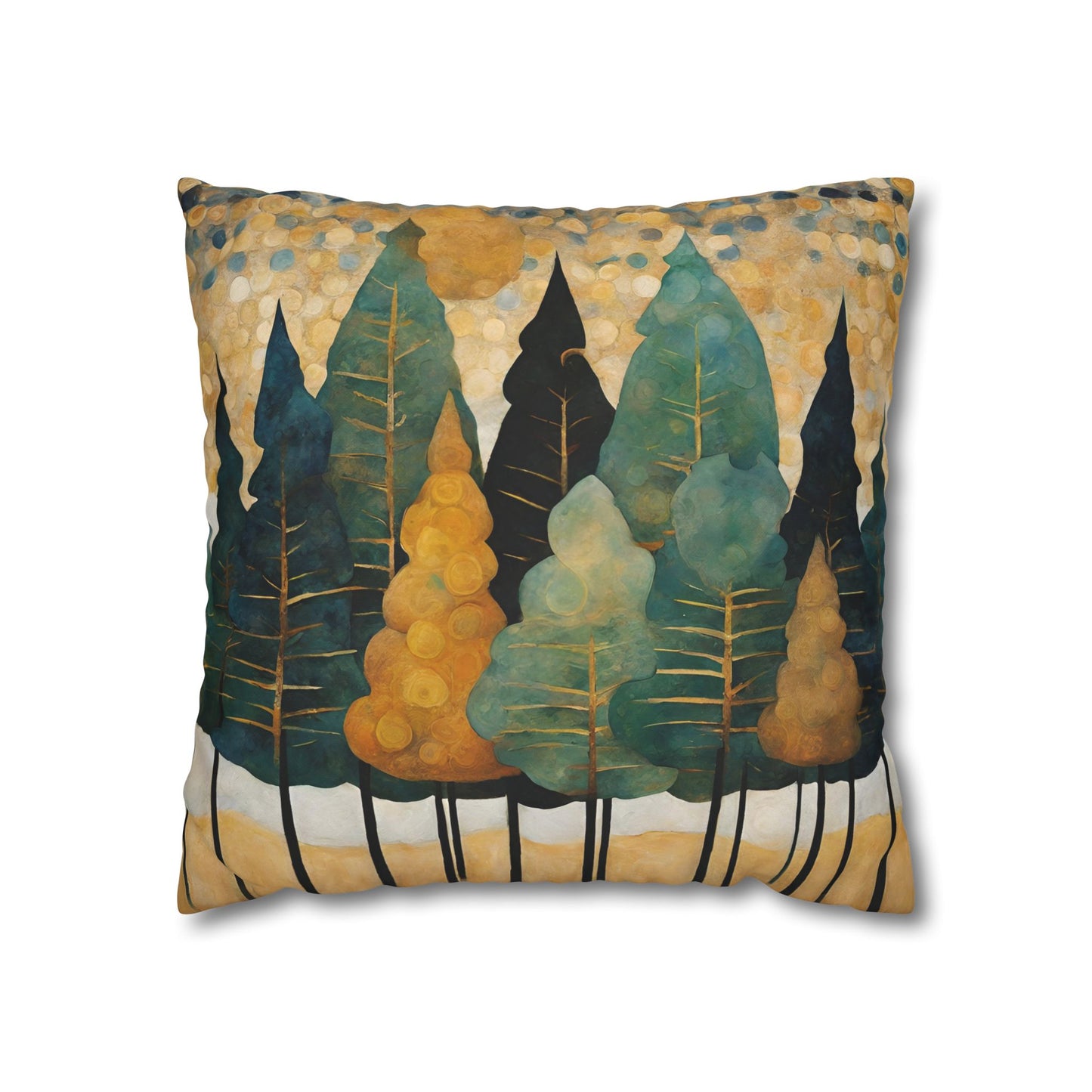 Pine Trees Square Poly Canvas Pillowcase