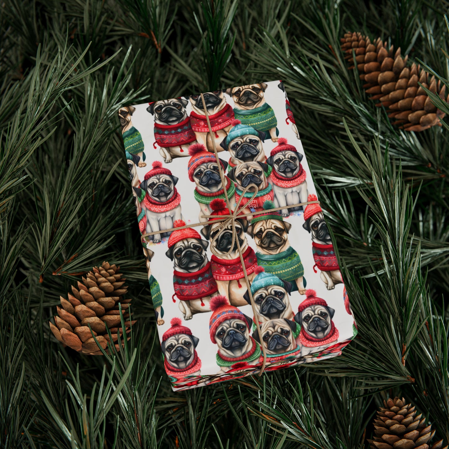 Christmas Pugs Wrapping Papers