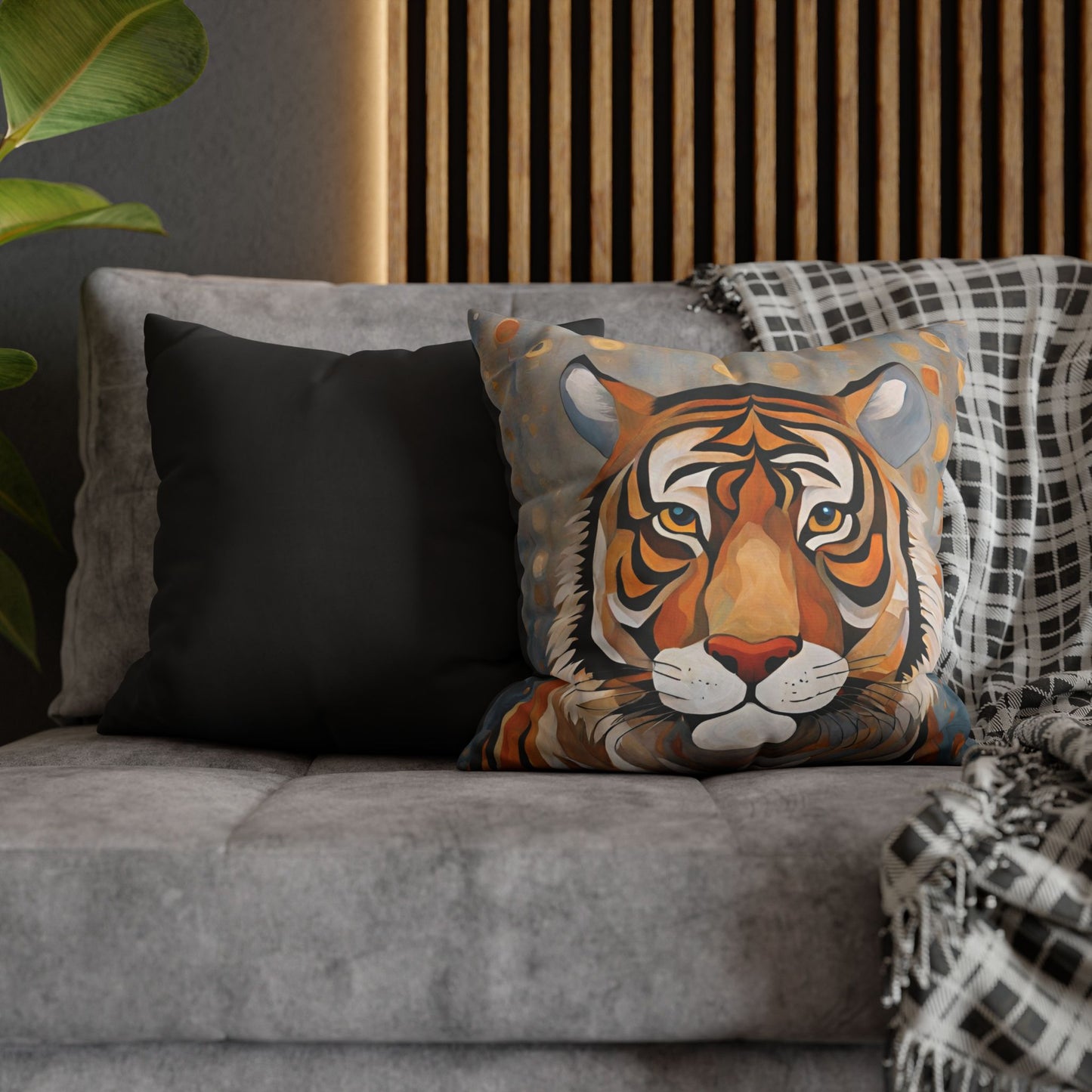 The Tiger Wildlife Square Poly Canvas Pillowcase