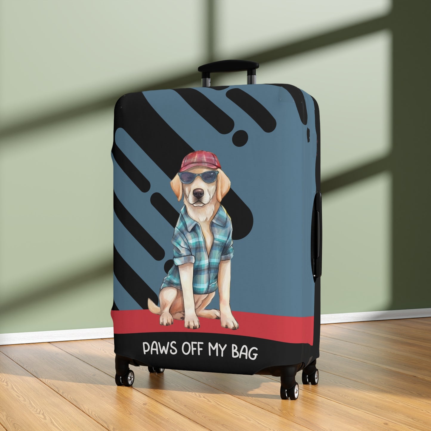 Labrador in Ball Cap Glasses & Flannel Paws Off My Bag Luggage Cover