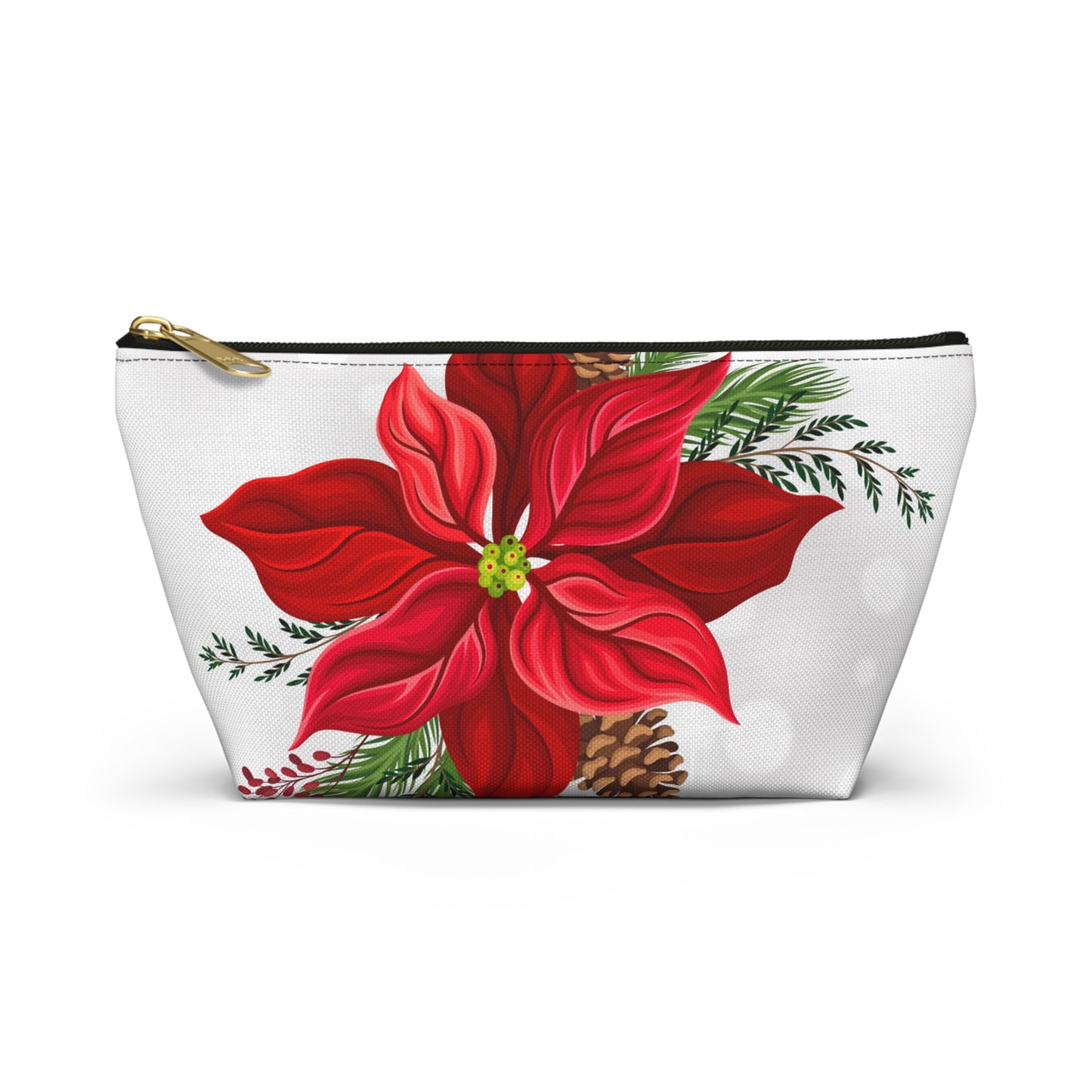 Big Poinsettia Accessory Pouch w T-bottom