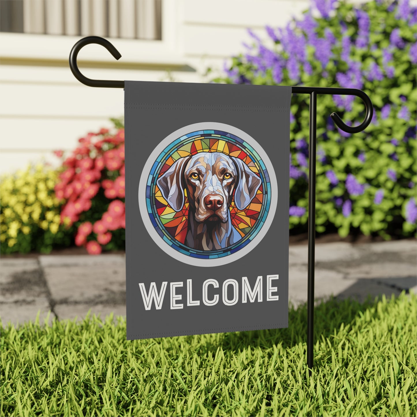 Weimaraner Welcome 2-Sided Garden & House Flag/Banner