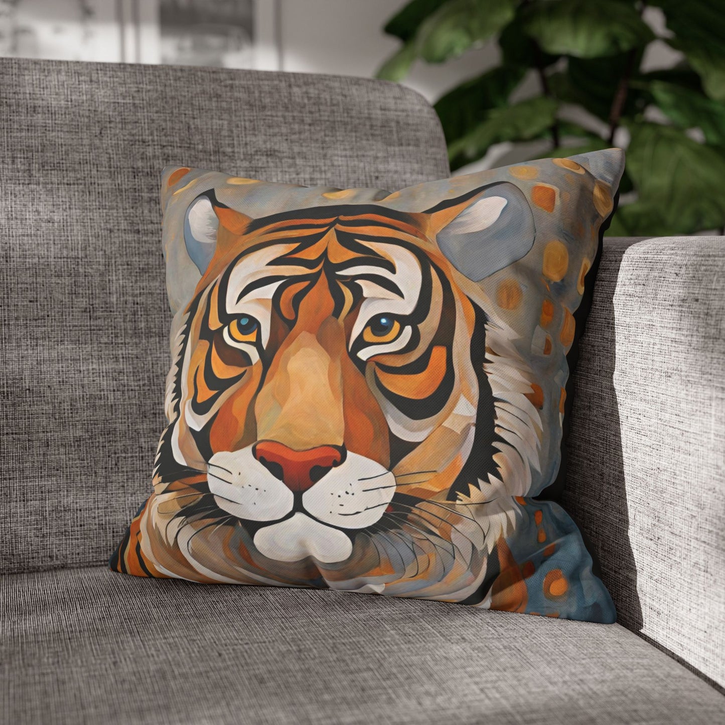 The Tiger Wildlife Square Poly Canvas Pillowcase