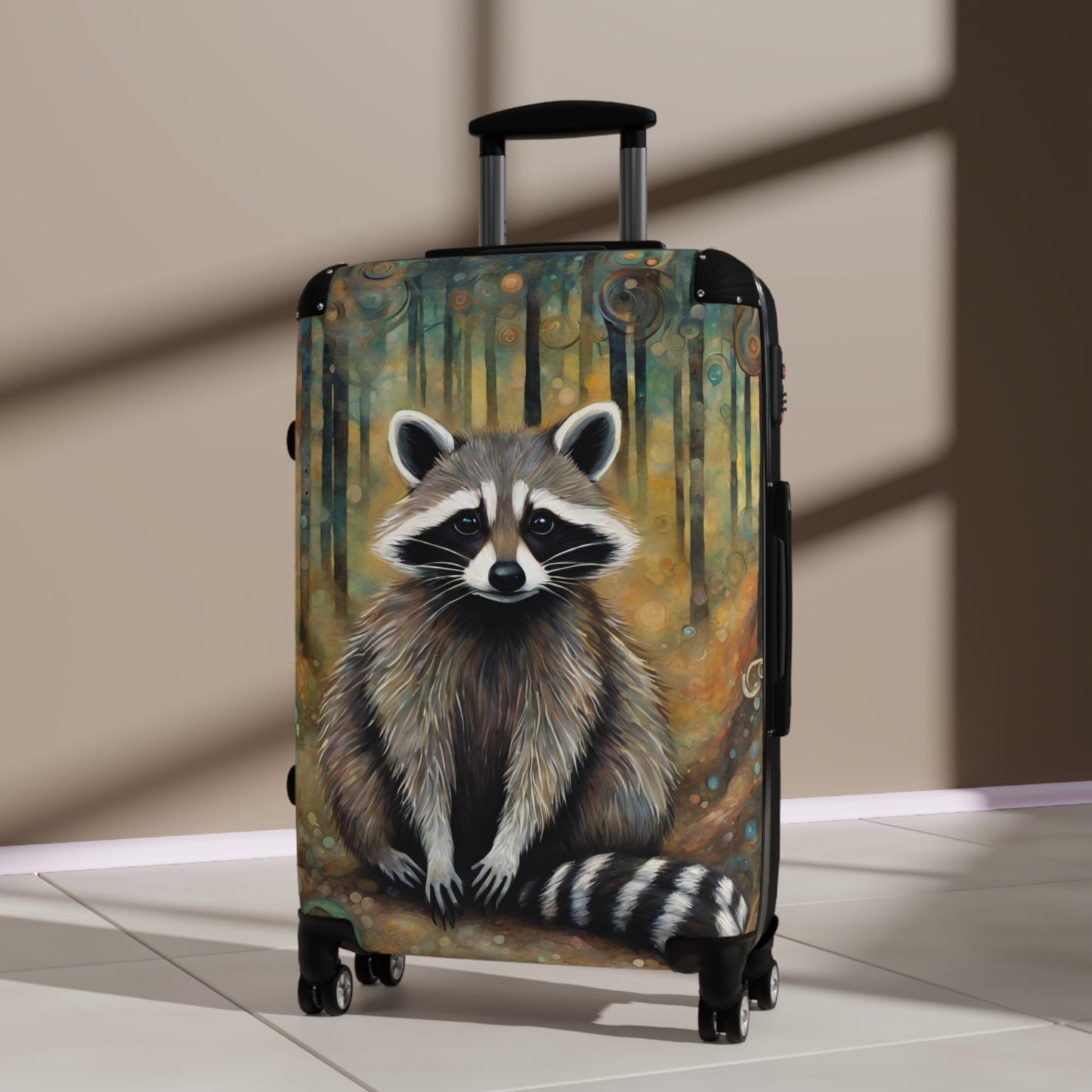 Mountain Forest Raccoon Suitcase