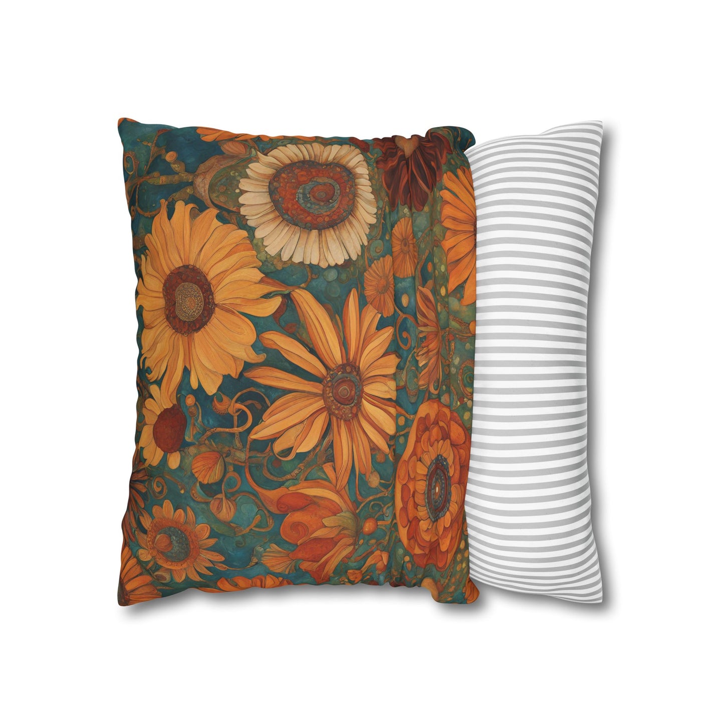 Copperfield Floral Square Poly Canvas Pillowcase