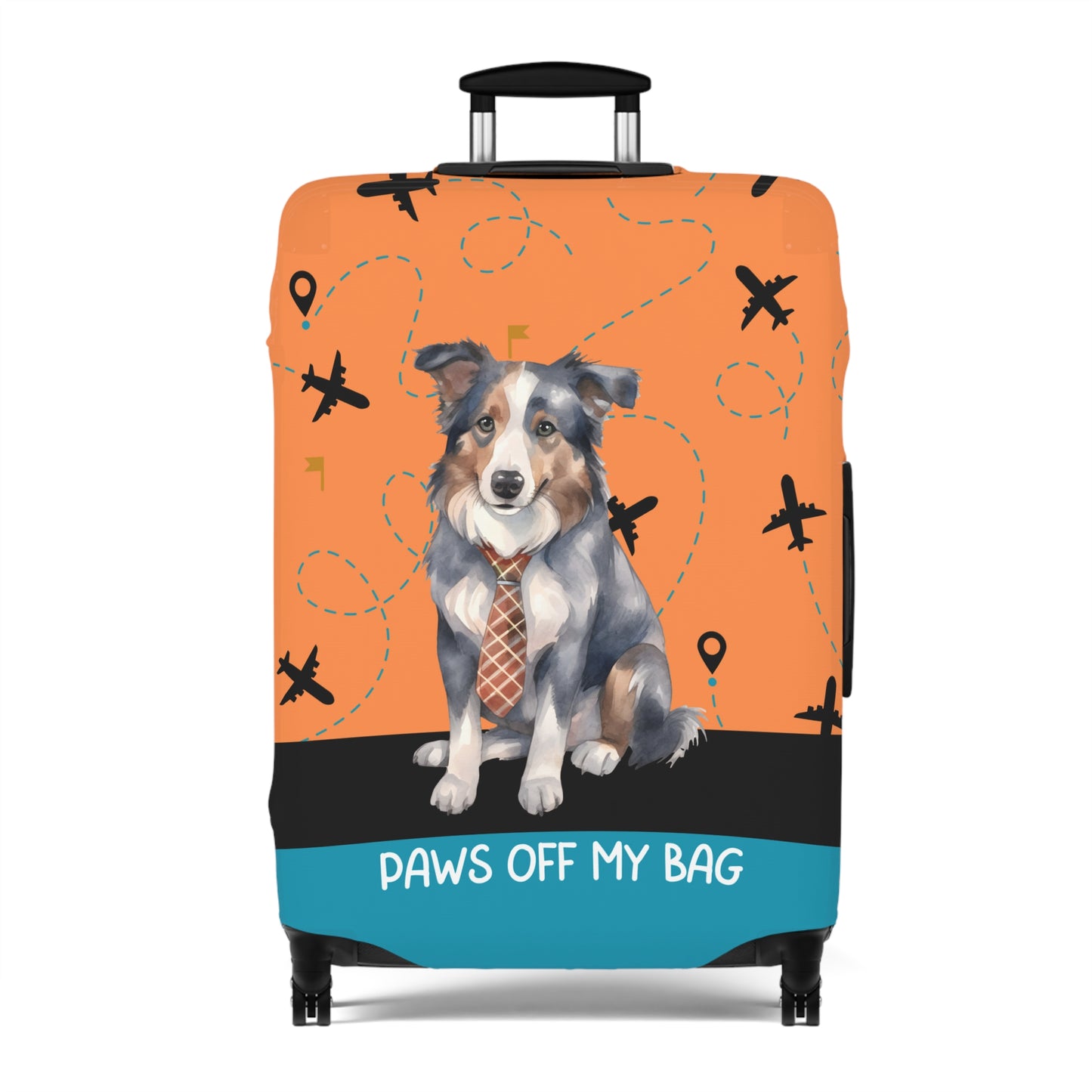 Border Collie in Tie Paws Off My Bag Luggage Cover