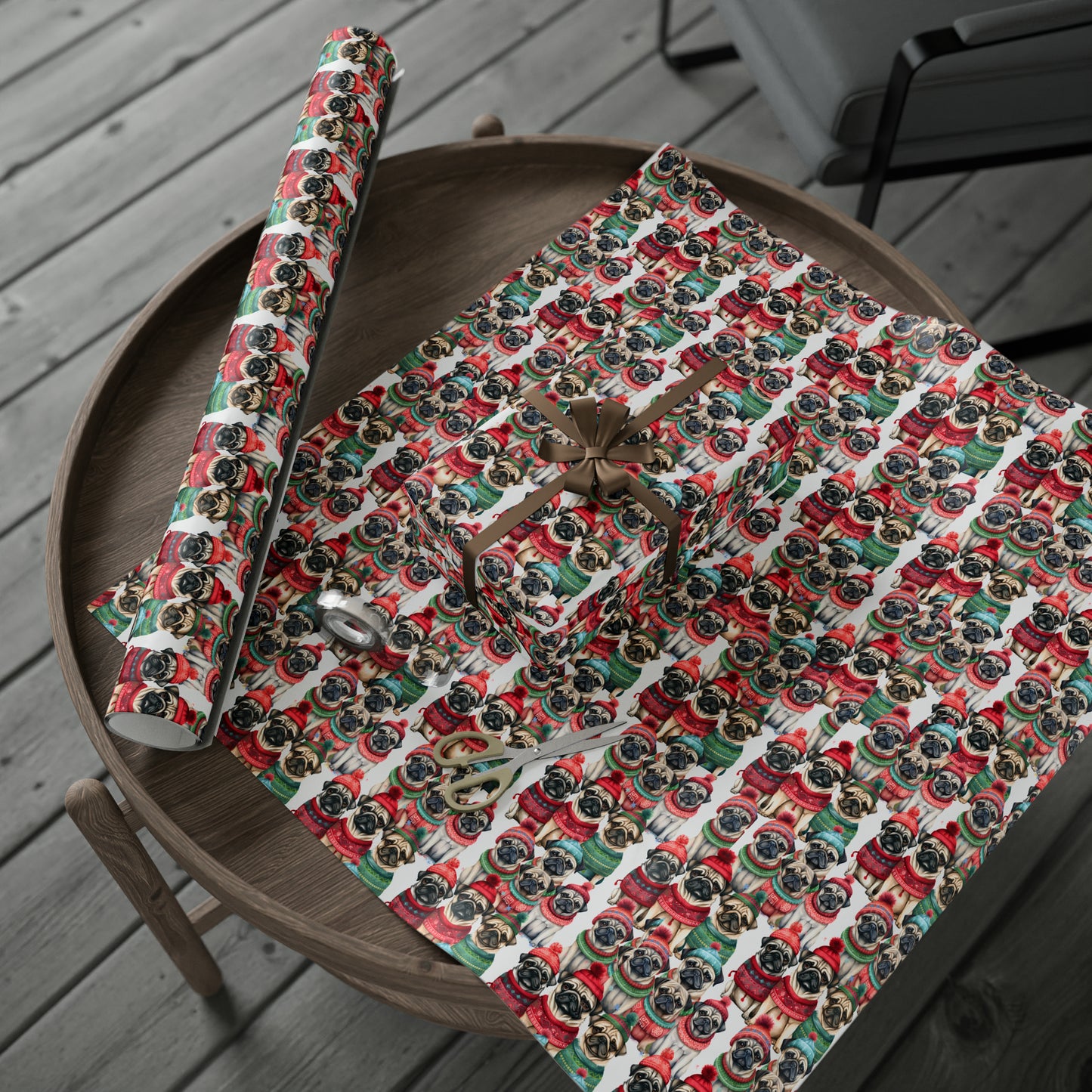 Christmas Pugs Wrapping Papers