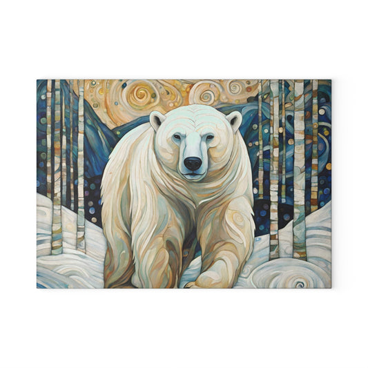 Polar Bear Tempered Glass Cutting Board