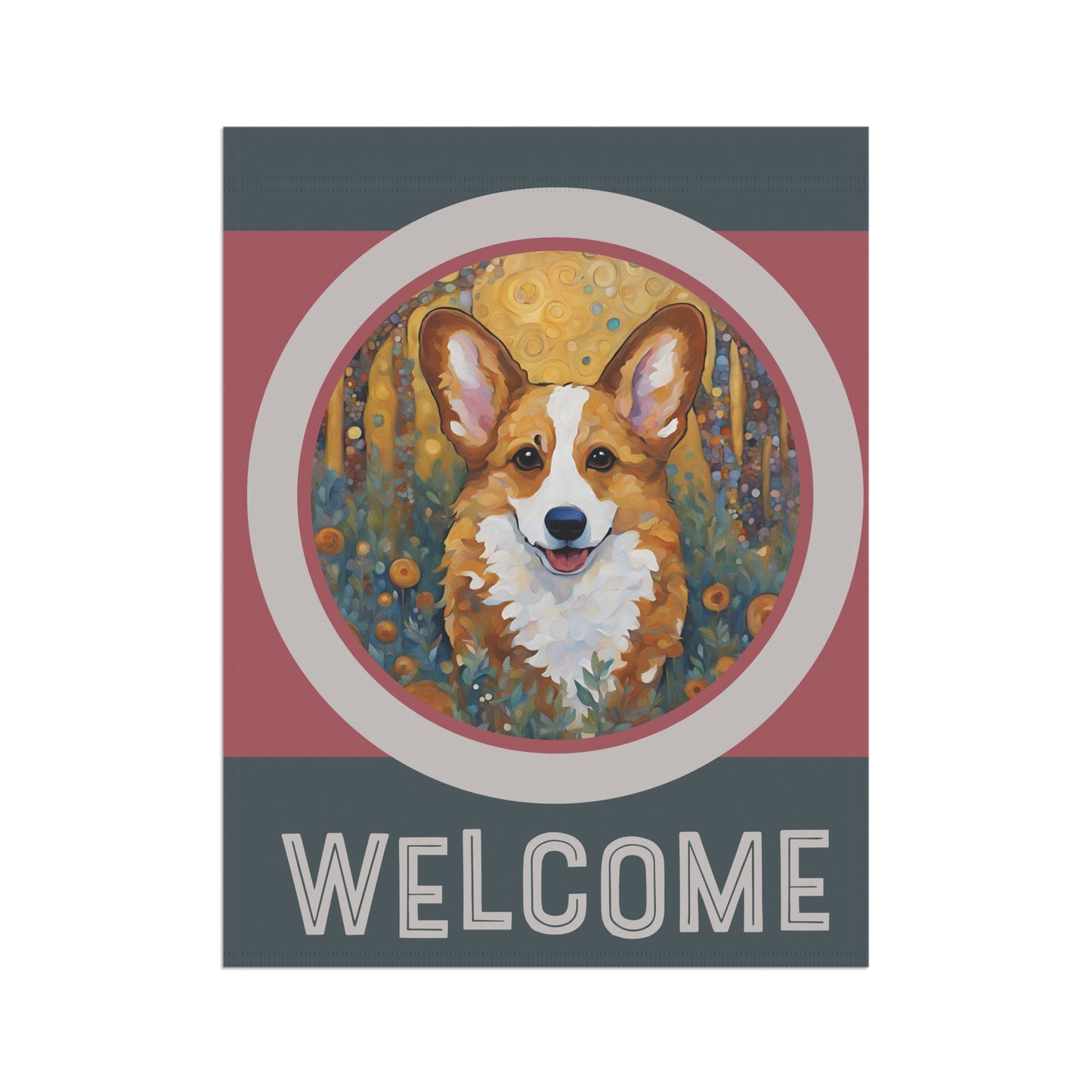 Corgi Welcome 2-Sided Garden & House Flag/Banner