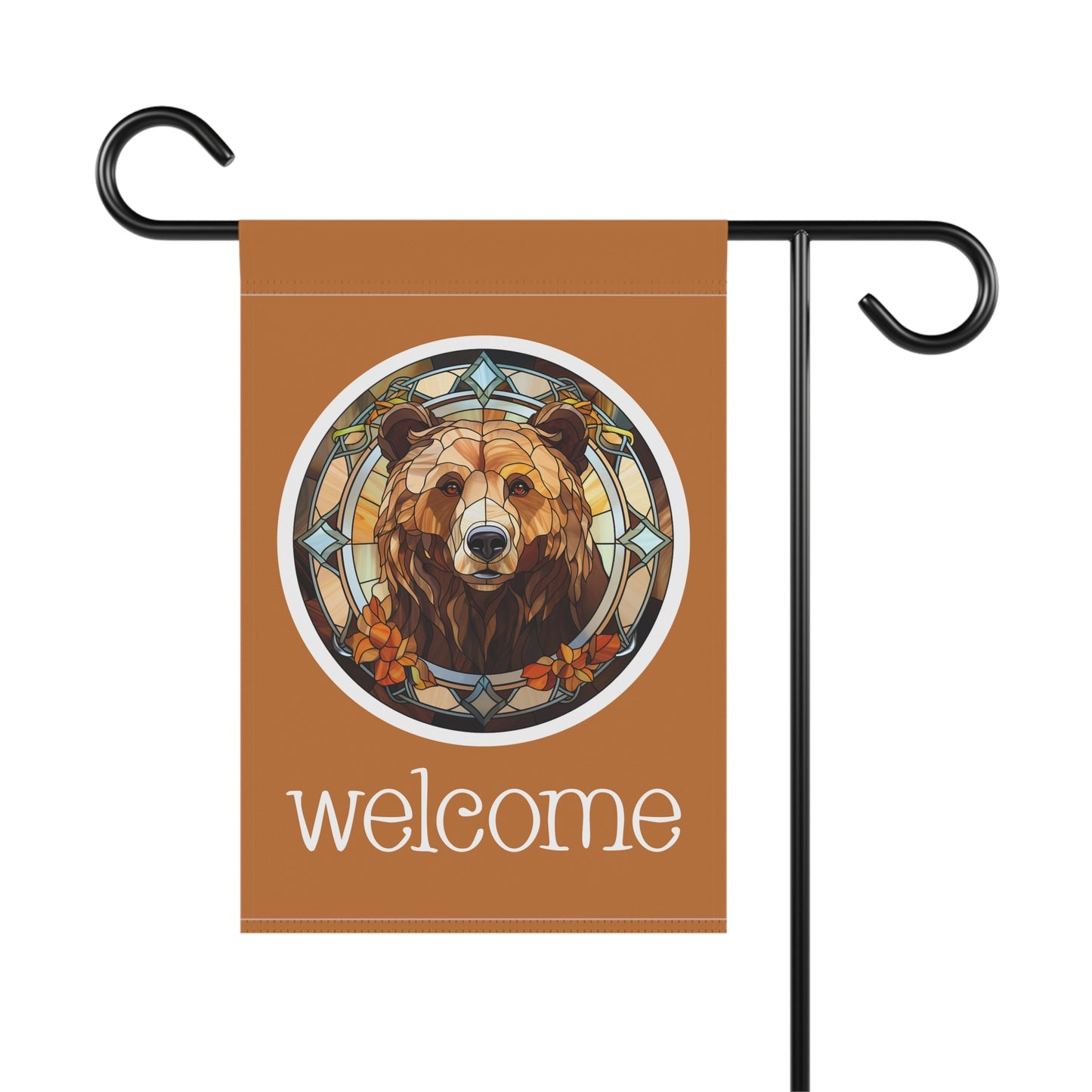 Brown Bear Welcome 2-Sided Garden & House Flag/Banner