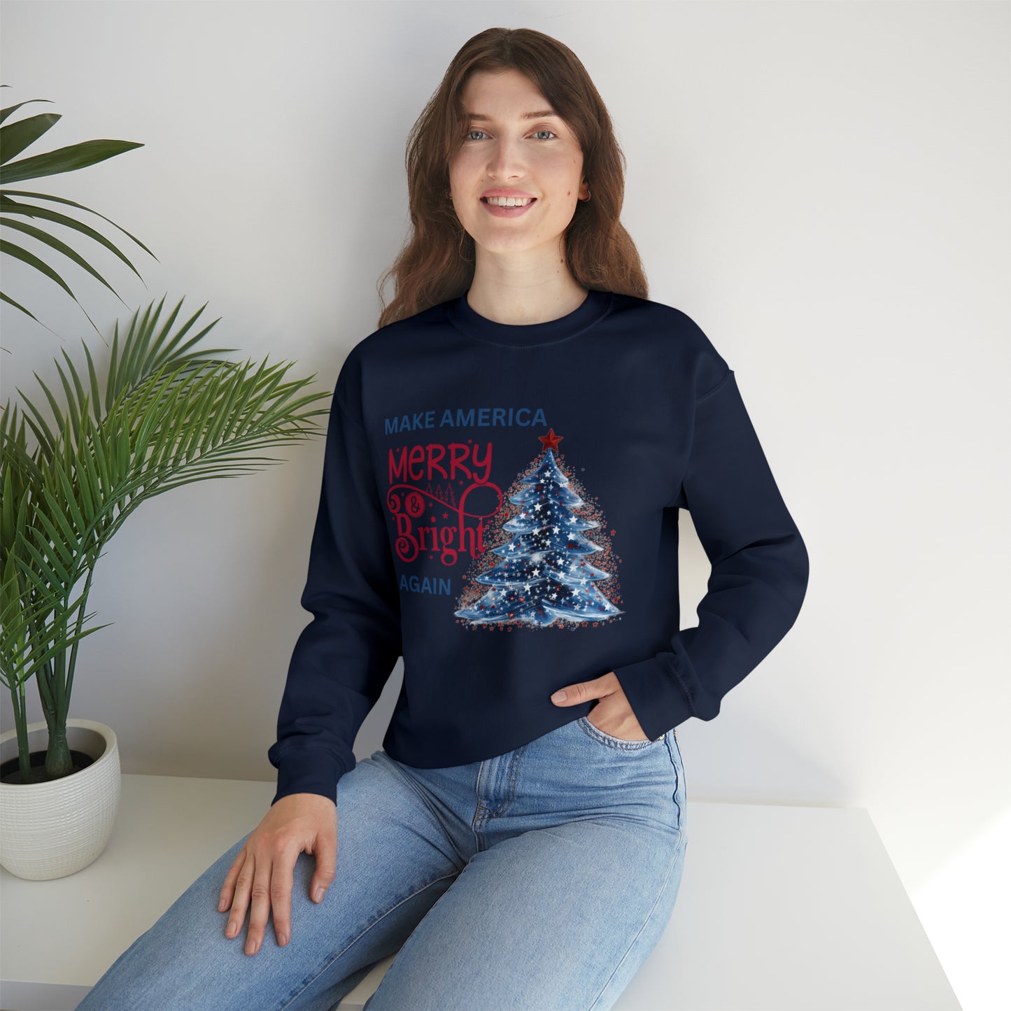 Make America Merry & Bright Again 1 Unisex Heavy Blend™ Crewneck Sweatshirt