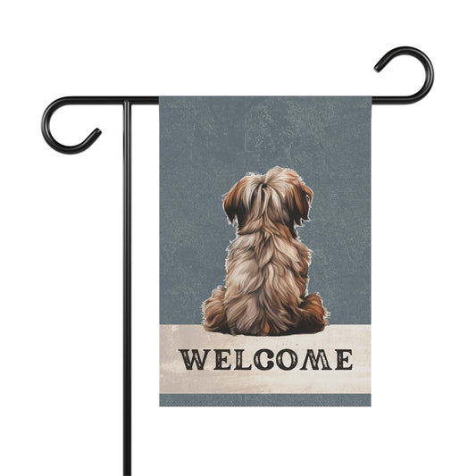 Shih Tzu Welcome 2-Sided Garden & House Flag/Banner