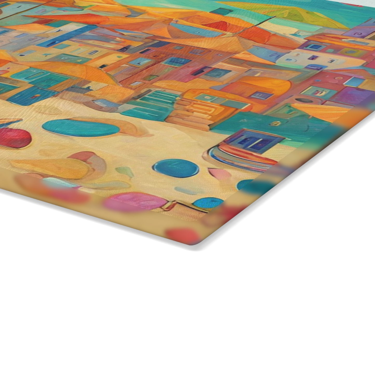 Seaside in Living Color Tempered Glass Cutting Board