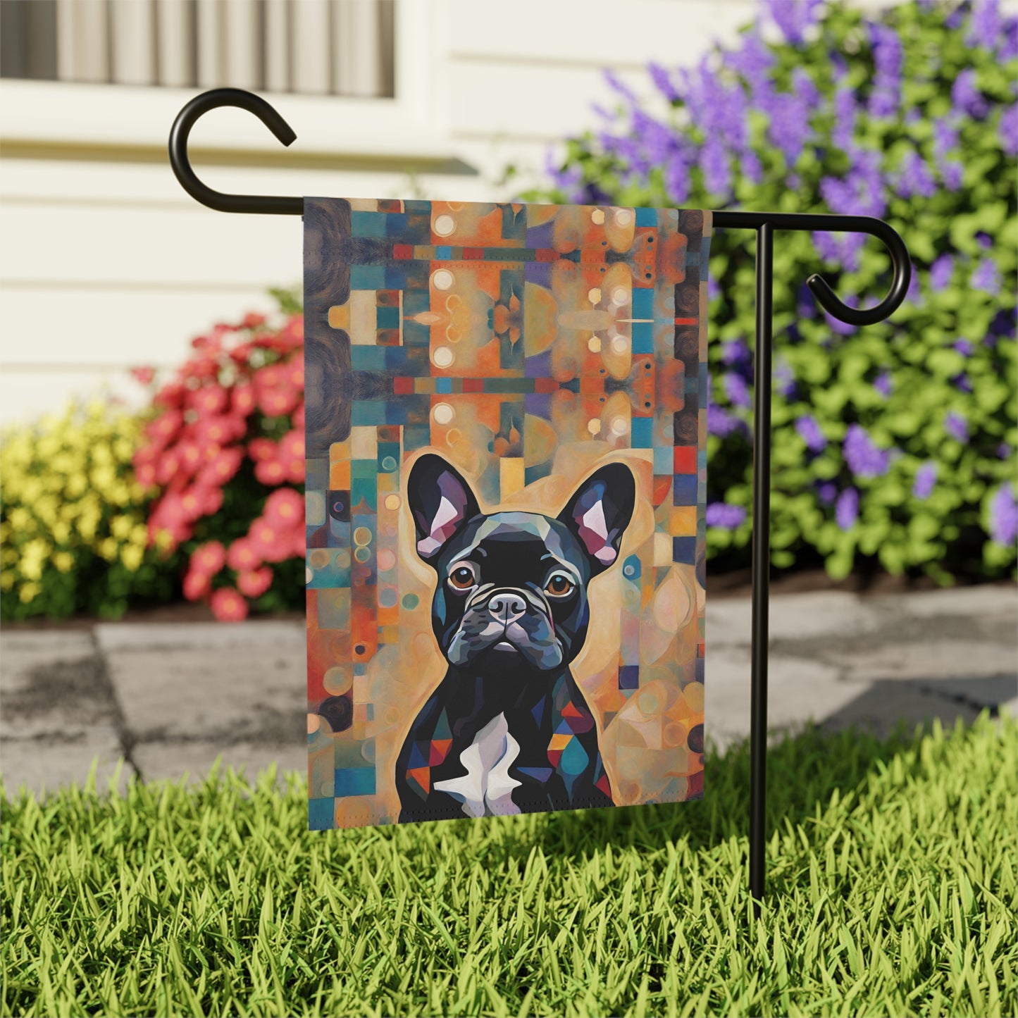 Funky French Bulldog 2-Sided Garden & House Flag/Banner